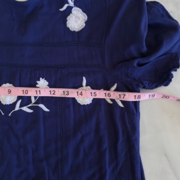 Blue Rain Boutique Brand Royal Blue and white floral embroidered dress. Size S - Picture 10 of 10